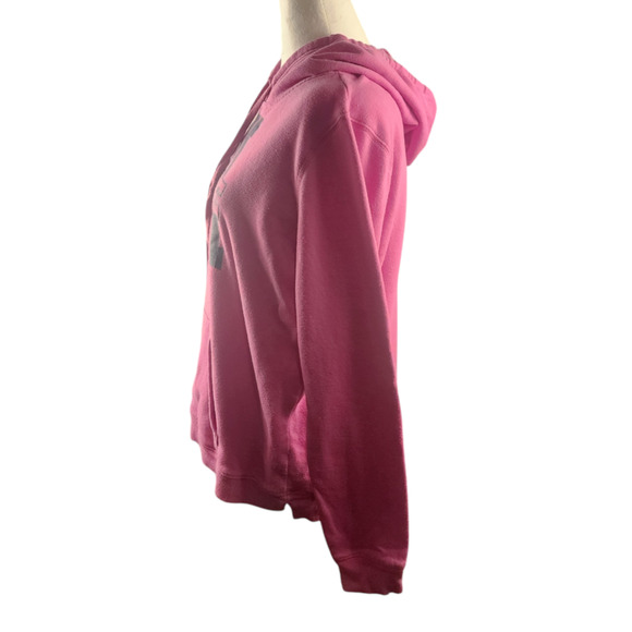 American Eagle Outfitters "Live Your Life" Hot Pink Hoodie Sweatshirt Women's L - Picture 3 of 6